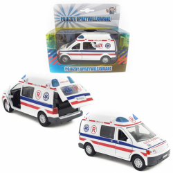Samochód Ambulans karetka pogotowia z dźwiękiem i sygnałami bus 