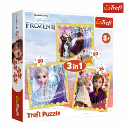 Trefl Puzzle 3w1 20, 36, 50 el. Frozen 2 Moc Anny i Elsy 34847
