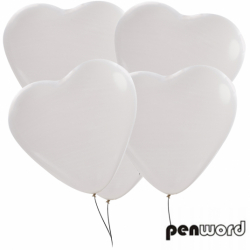 Penword Balony serca białe 100 szt.
