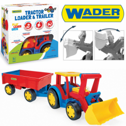 Wader Traktor z łyżką gigant z przyczepą 66300