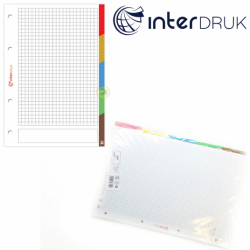 Interdruk Wkład do segregatora z kolorowymi registrami A4 50 kartek kratka