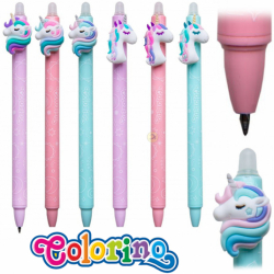 Colorino Długopis wymazywalny automatyczny Jednorożec komplet 6 sztuk mix kolor
