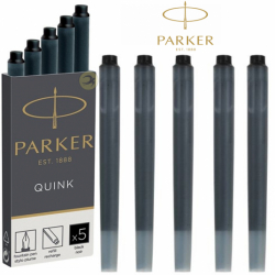 Naboje do pióra wiecznego Quink Parker 5 sztuk czarne