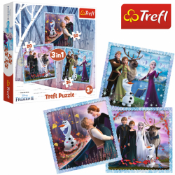 Trefl Puzzle 3w1 20, 36, 50 el. Frozen 2 Kraina Lodu Magiczna opowieść 34853