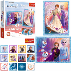 Trefl puzzle 2w1 30,48 el. + Memos Frozen 2 Tajemnicza Kraina Lodu 90814