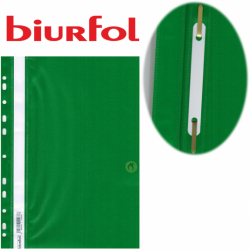 Skoroszyt A4 wpinany miękki zielony Biurfol