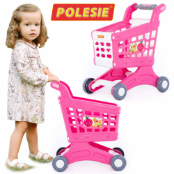 Wózek sklepowy zakupowy marketowy różowy 'Natalia' Polesie