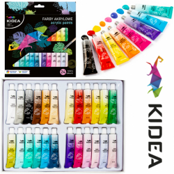 Farby do malowania akrylowe 24 kolory Kidea