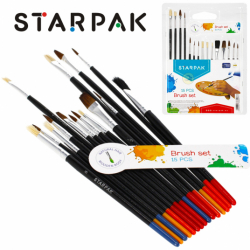 Pędzelki szkolne do malowania w etui 15 sztuk STARPAK 491035