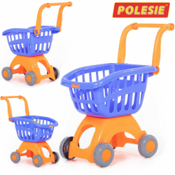Wózek sklepowy marketowy zakupowy  niebiesko - pomarańczowy Polesie