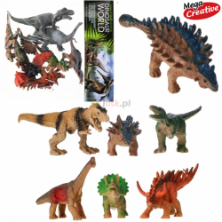 Zwierzęta dinozaury zestaw figurek 10 sztuk Dinosaur World Mega Creative