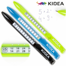 Długopis automatyczny z tabliczką mnożenia wkład niebieski Kidea