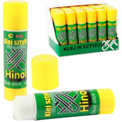 Klej w sztyfcie szkolny biurowy przezroczysty Glue Stick Hinol 21 g.