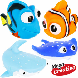 Zabawka do wody kąpieli gumowe rybki 4 sztuki Mega Creative