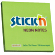 Stick'n Karteczki samoprzylepne 76 mm x 76 mm 100 szt. zielone neonowe