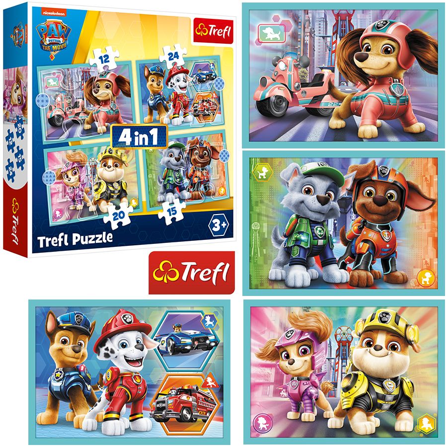 Trefl- Paw Patrol de 12 à 24 Pièces 4 Sets pour Les Enfants à partir de 3  Ans Puzzle, TR34346, Heureuse Équipe de Pat Patrouille Pat Patrouille :  : Jeux et Jouets