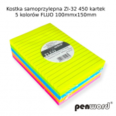 Penword Karteczki samoprzylepne fluo 100x150mm