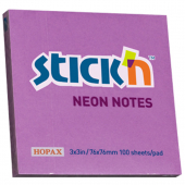 Stick'n Karteczki samoprzylepne 76 mm x 76 mm 100 szt. fioletowe neonowe